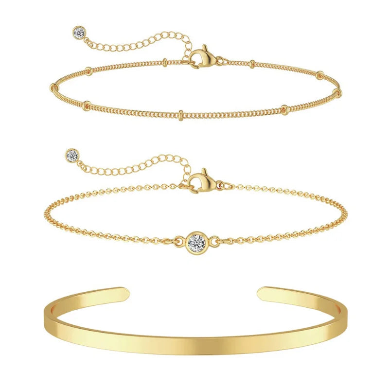 Luxama 3-Piece Gold Bracelet Set