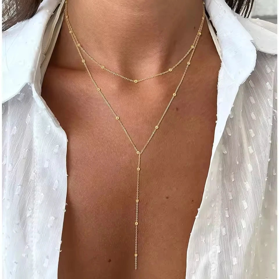 Luxama Gold Y-Lariat Necklace