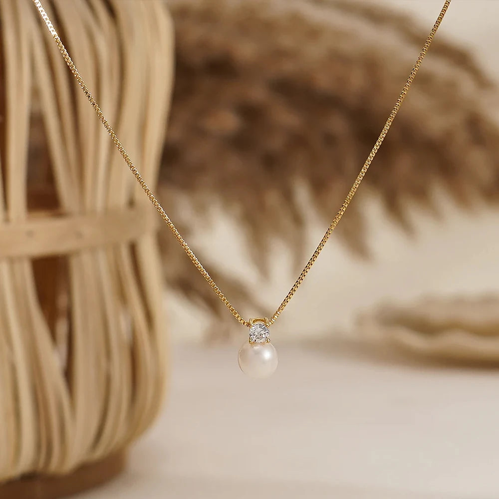 Luxama Pearl Drop Layered Necklace