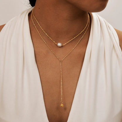 Luxama Gold Y-Lariat Necklace