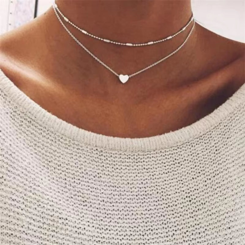 Luxama Round Charm Layered Necklace