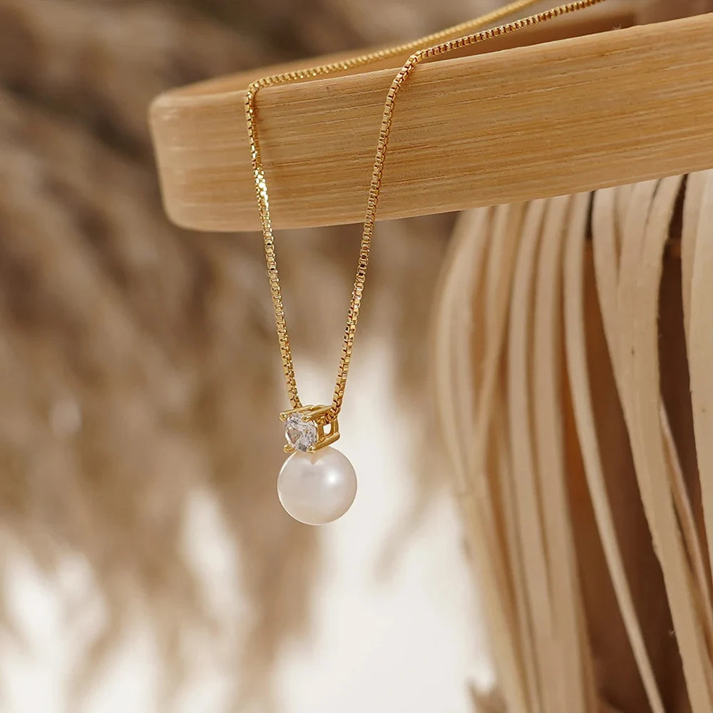 Luxama Pearl Drop Layered Necklace