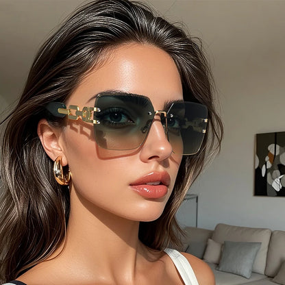 Luxama Rimless Gradient Sunglasses