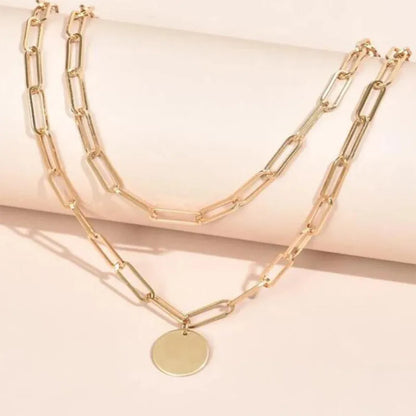 Luxama Round Charm Layered Necklace