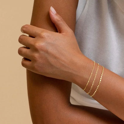 Luxama 14K Dainty Gold Stackable Bracelet