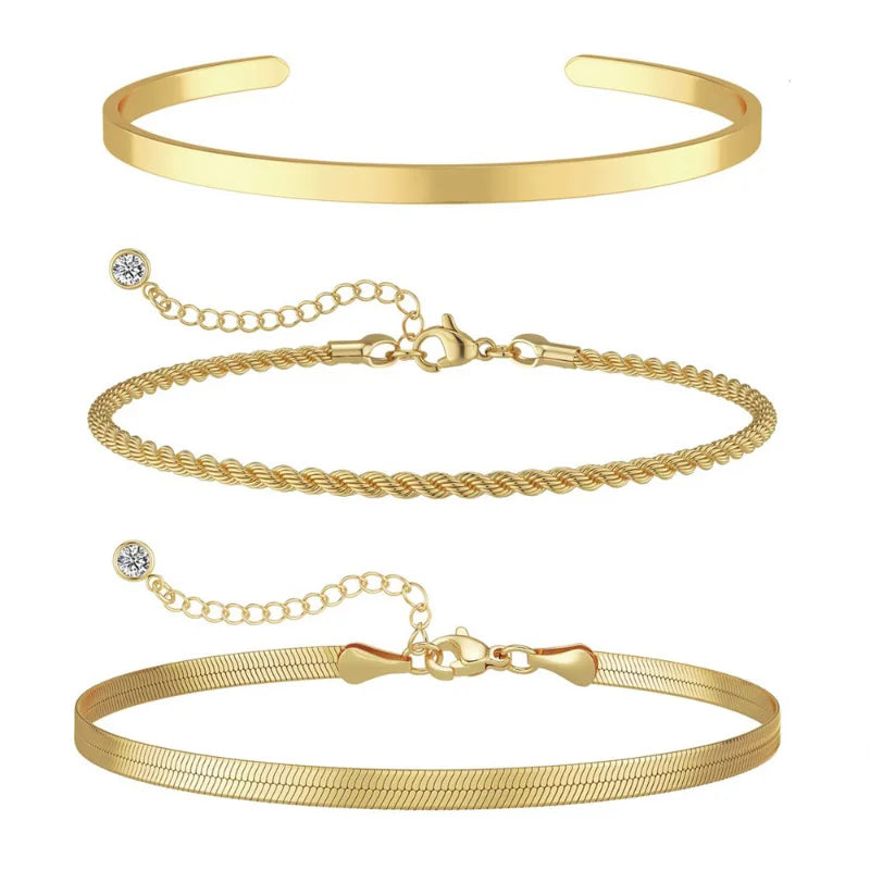 Luxama 3-Piece Gold Bracelet Set