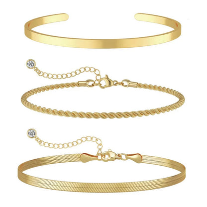 Luxama 3-Piece Gold Bracelet Set