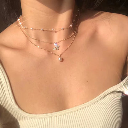 Luxama Round Charm Layered Necklace