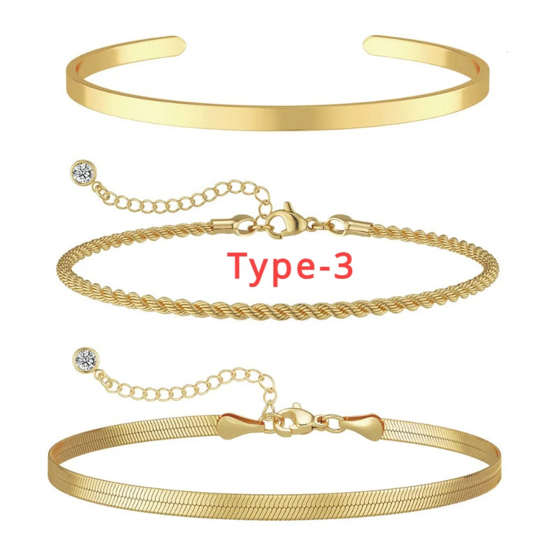 Luxama 3-Piece Gold Bracelet Set