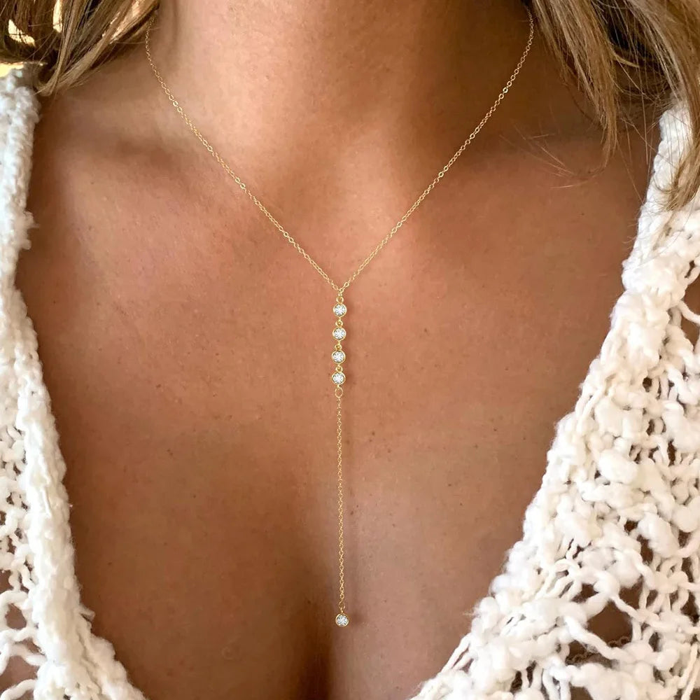Luxama Gold Y-Lariat Necklace