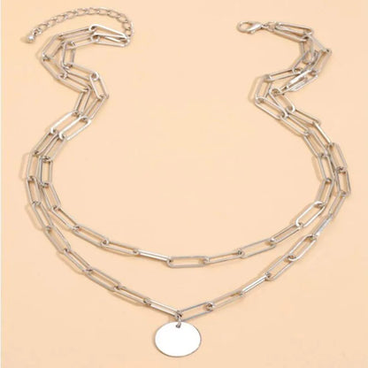 Luxama Round Charm Layered Necklace