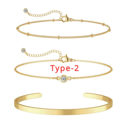 Luxama 3-Piece Gold Bracelet Set
