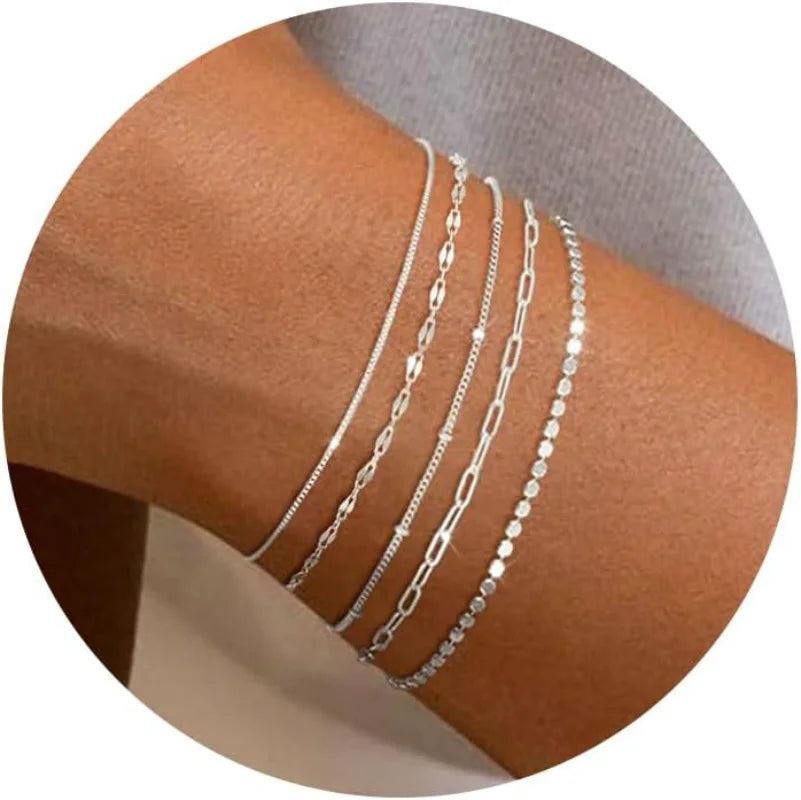 Luxama 14K Dainty Gold Stackable Bracelet