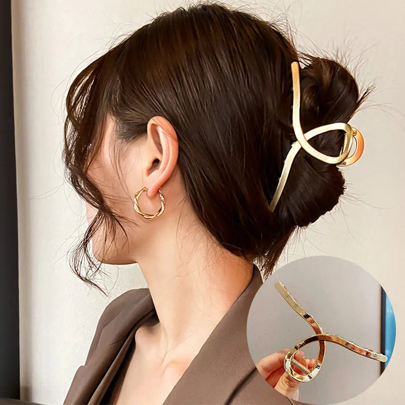 Luxama Geometric Metal Hair Claw Clip