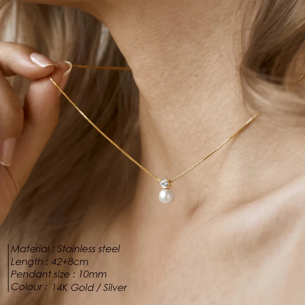 Luxama Pearl Drop Layered Necklace