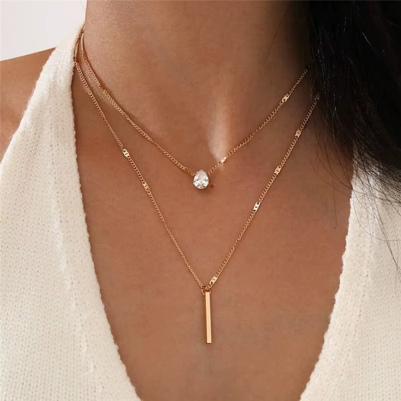 Luxama Round Charm Layered Necklace