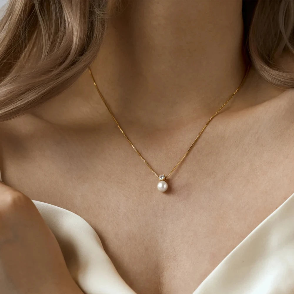 Luxama Pearl Drop Layered Necklace