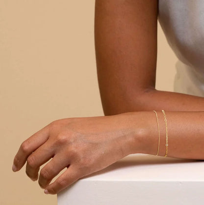 Luxama 14K Dainty Gold Stackable Bracelet