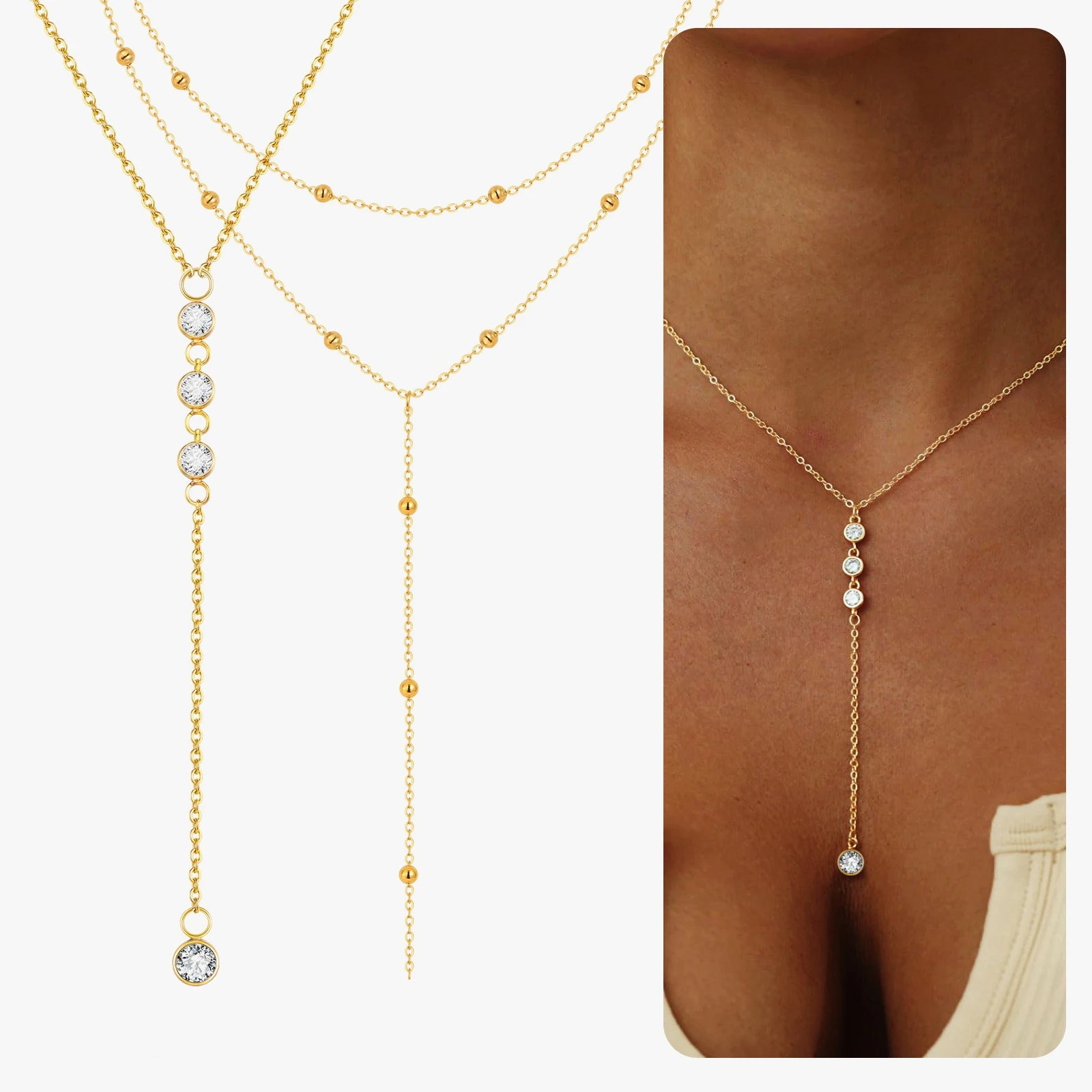 Luxama Gold Y-Lariat Necklace